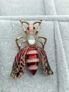 Luxusní brož královna včela velká červená