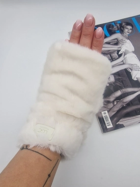 Dámské oversize rukavice UGC bezprstové bílé