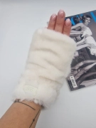 Dámské oversize rukavice UGC bezprstové bílé