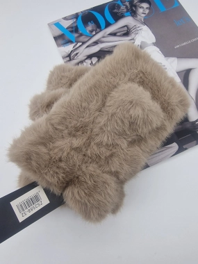 Dámské oversize rukavice UGC bezprstové béžové