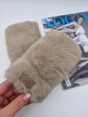 Dámské oversize rukavice UGC bezprstové béžové