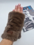 Dámské oversize rukavice UGC bezprstové hnědé