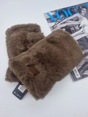 Dámské oversize rukavice UGC bezprstové hnědé