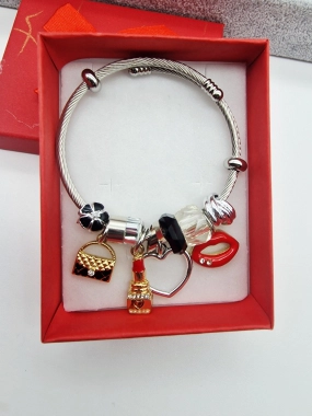 Náramek ala Pandora lanko oversize vzor pusa