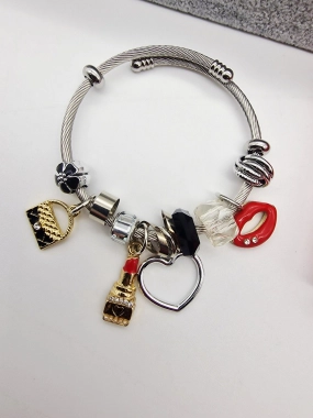 Náramek ala Pandora lanko oversize vzor pusa