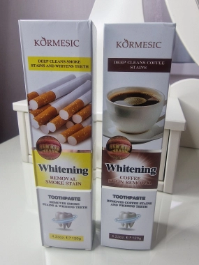 Kormesic Deep Cleans Smoke Stains and Whitens Teeth je bělící zubní pasta pro milovníky kávy
