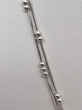 K13 Dámský náhrdelník řetízek na krk dvojitý srdíčko stříbrná barva