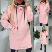 Dámská teplá klokanní mikina Anita kapuce růžová