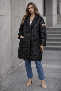 Prošívaná dámská bunda na knoflíky Luxury černá