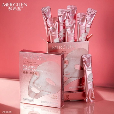 MERCILEN pleťová maska s kolagenem a extraktem z ovčí placenty 10x6g