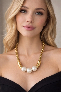 K15 Dámský masivní náhrdelník korále Alisa zlatá barva