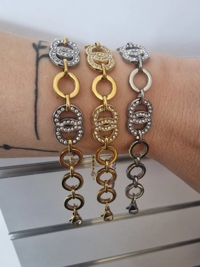 R14 Luxusní dámský náramek na ruku zdobený chirurgická ocel