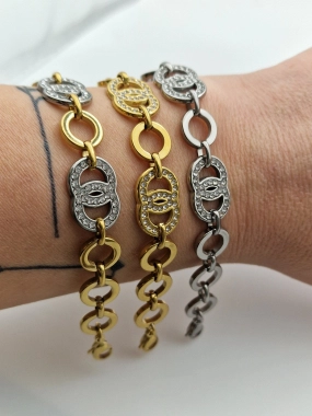 R14 Luxusní dámský náramek na ruku zdobený chirurgická ocel