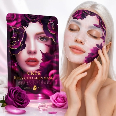 CKÉK Roses Collagen Mask – Liftingová pleťová maska s růží balení 5ks
