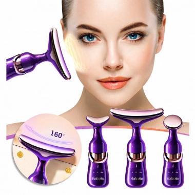 NUWJON vibrační přístroj na obličej a krk – liftingový kosmetický set 3v1