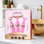 GuShiYuTa vibrační přístroj na obličej a krk – liftingový kosmetický set 3 v 1 pink