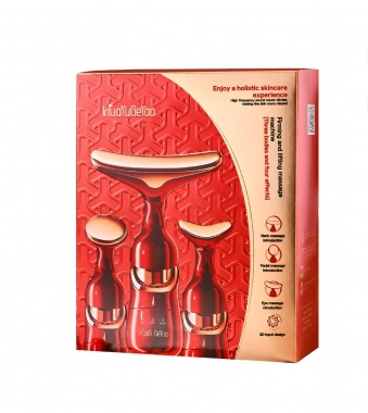 HuayuGelao vibrační přístroj na obličej a krk – liftingový kosmetický set 3v1