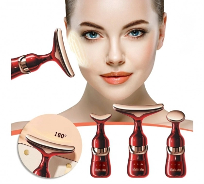 HuayuGelao vibrační přístroj na obličej a krk – liftingový kosmetický set 3v1