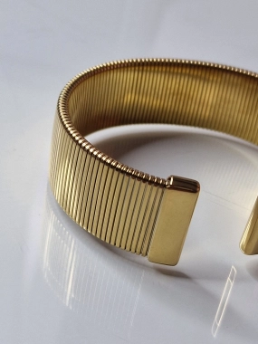 N2 Nádherný dámský náramek oversize zlatá barva