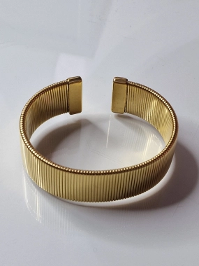 N2 Nádherný dámský náramek oversize zlatá barva