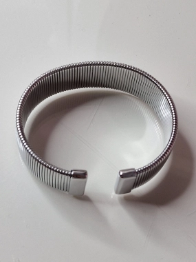 N1 Nádherný dámský náramek oversize stříbrná barva