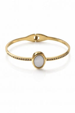 N6 Nádherný dámský náramek Perla zlatá barva zirkony