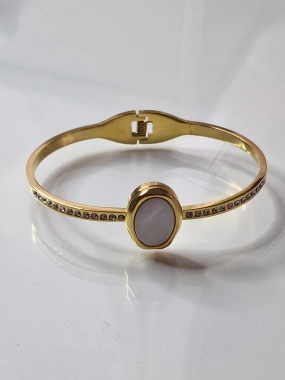 N6 Nádherný dámský náramek Perla zlatá barva zirkony