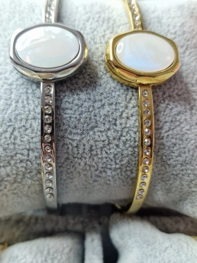 N6 Nádherný dámský náramek Perla zlatá barva zirkony