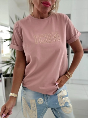 Dámské bavlněné triko tričko ICON růžovopudrová barva