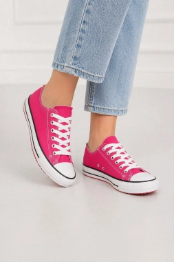 36 Dámské plátěné tmavě růžové - fuchsiové tenisky