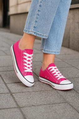 37 Dámské plátěné tmavě růžové - fuchsiové tenisky