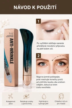 TUZ Anti-Wrinkle Collagen kolagenový oční krém s masážním roll-on aplikátorem