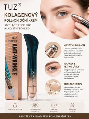 TUZ Anti-Wrinkle Collagen kolagenový oční krém s masážním roll-on aplikátorem