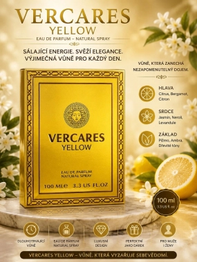 Vercares Yellow – Eau de Parfum 100 ml parfém pro ženy i muže inspirováno Versace