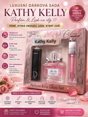 Kathy Kelly Miss Dio Blooming Bouquet – Perfume & Lip Gloss Set inspirováno Miss Dior