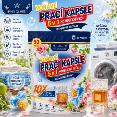 Find Queen 5v1 Prací kapsle Kapsle na praní – Khamrah Aroma (50 ks)
