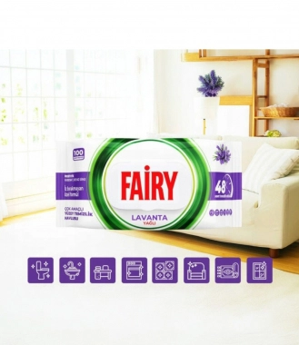 Univerzální vlhčené ubrousky Fairy Levandule 100ks