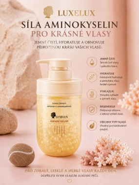 Luxelux aminokyselinový šampon pro suché a nepoddajné vlasy 500 ml