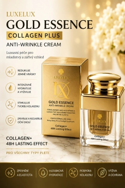 LUXELUX Gold Essence Collagen+ 48H Lasting Effect – protivráskový pleťový krém 50 g