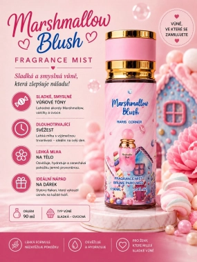 Parfémovaná voda tělová mlha inspirováno Marshmallow Blush 90 ml