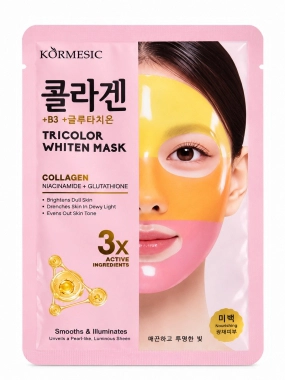 KORMESIC Tricolor Whiten Mask tříbarevná pleťová maska s kolagenem Pink 30 ml