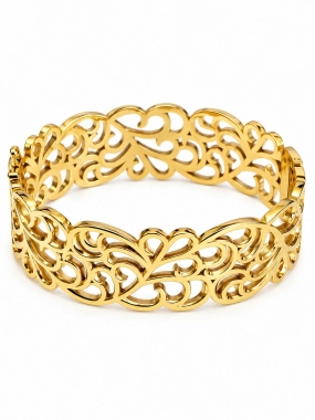 NPZ013 Dámský pevný náramek s ornamenty zlatý