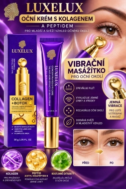 LUXELUX oční krém s kolagenem a peptidem a s masážním přístrojem 30 g