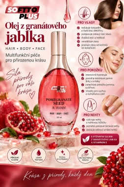 SOFTTO PLUS multifunkční pečující olej s olejem ze semen granátového jablka 120 ml