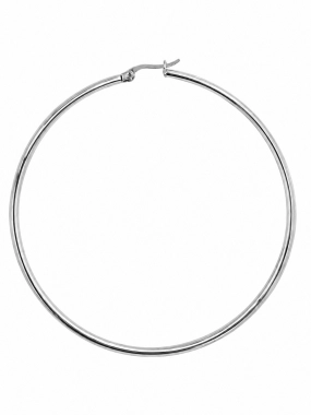 NAS003 Kruhové náušnice z chirurgické oceli stříbrné 7 cm