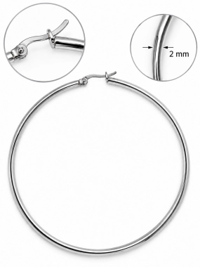 NAS005 Kruhové náušnice z chirurgické oceli stříbrné 4 cm