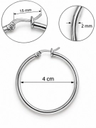 NAS005 Kruhové náušnice z chirurgické oceli stříbrné 4 cm
