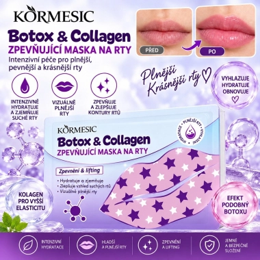 KORMESIC Botuxi & Collagen zpevňující hydrogelová maska na rty s kolagenem