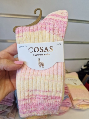 35-38 Hřejivé ponožky COSAS vlna angora žlutý melír