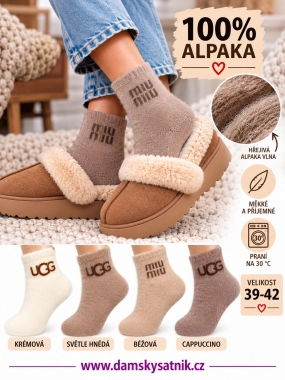 39-42 Dámské hřejivé ponožky MOTYL 100% alpaka 4 páry